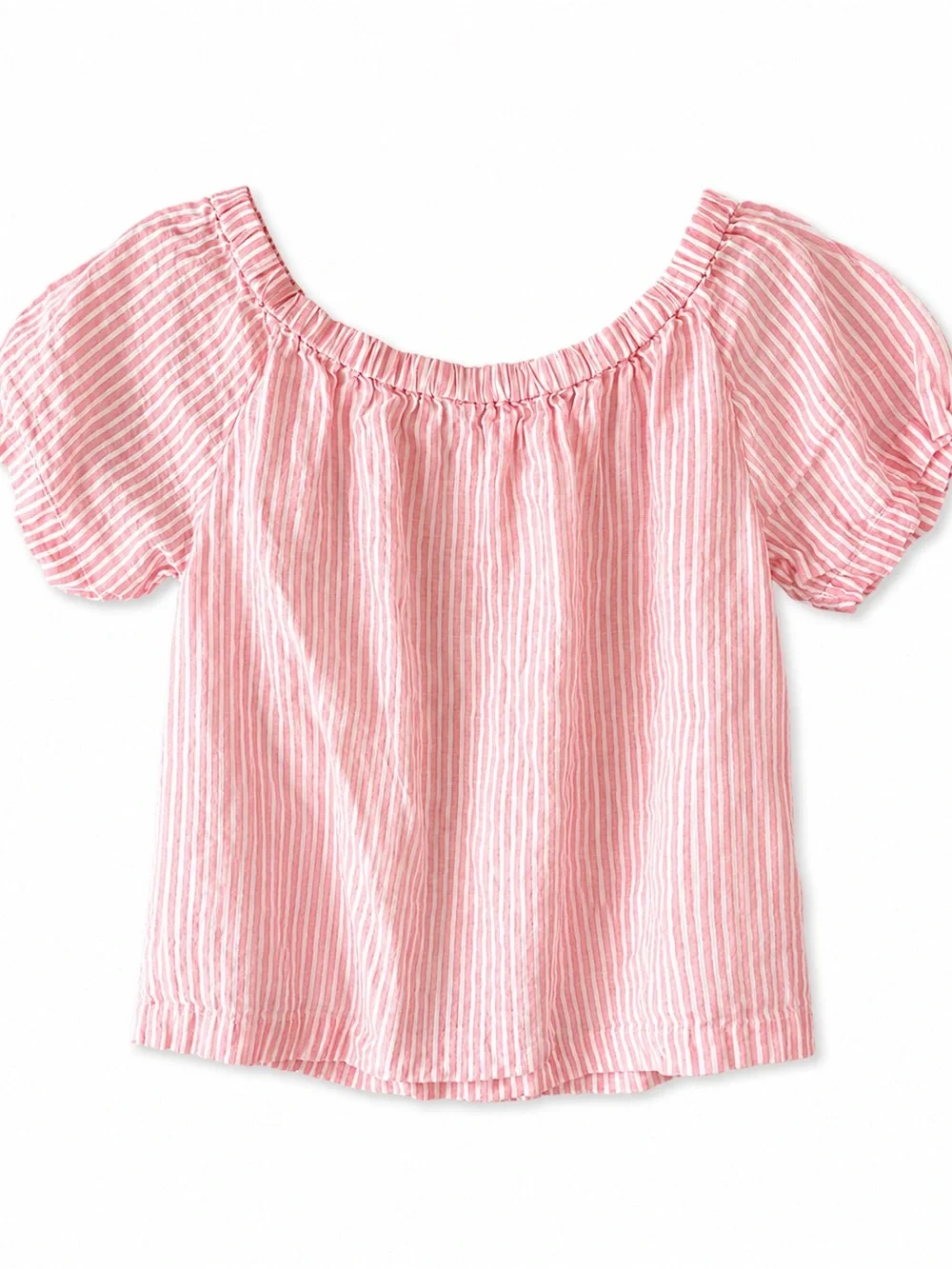 J. Crew 100% Linen Off the Shoulder Cropped Blouse